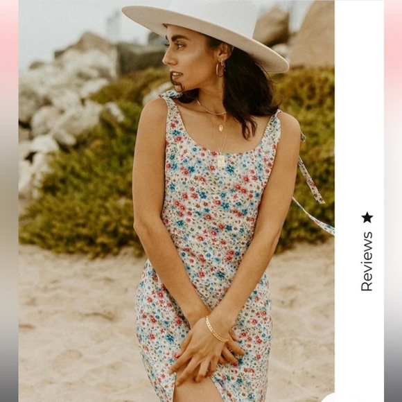 NWT Adeirlina Vines In My Yard Tie Strap Floral Print Midi Dress - Picture 2 of 11